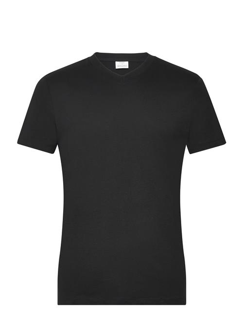 Mango Slim-Fit Cotton V-Neck T-Shirt Mango Black