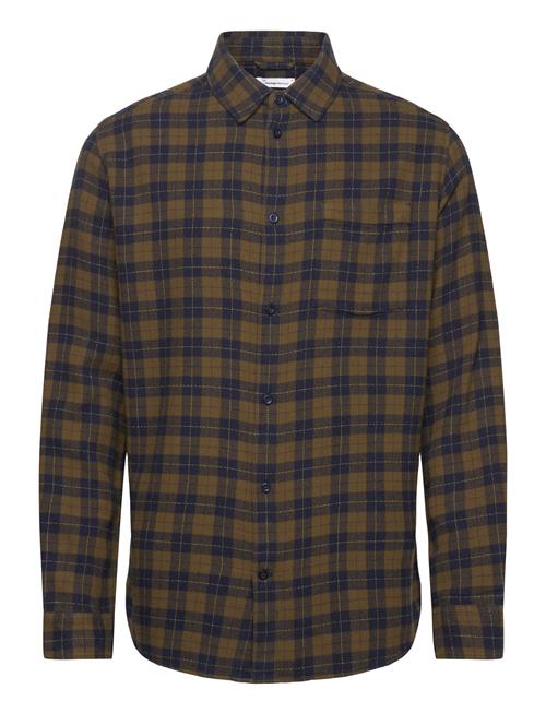 Knowledge Cotton Apparel Loose Fit Checkered Shirt - Gots/Ve Knowledge Cotton Apparel Green