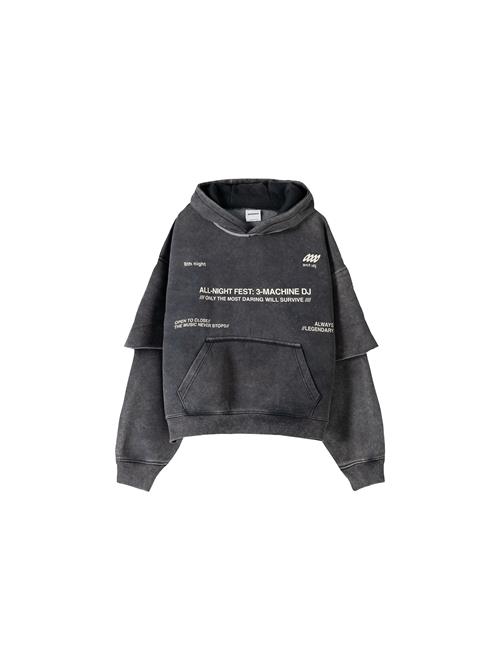 Bershka Sweatshirt  mørkegrå / offwhite