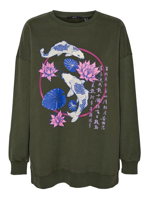 VERO MODA Sweatshirt 'TANYA'  royalblå / khaki / fuchsia / hvid