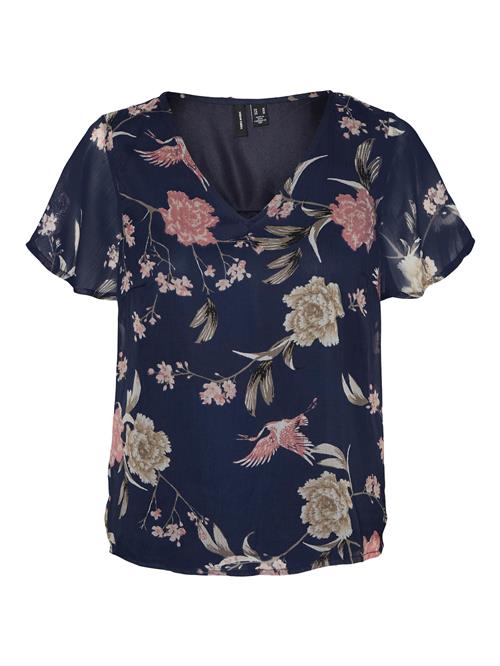 Se VERO MODA Bluse 'SMILLA'  navy / brun / lyserød / sort ved About You