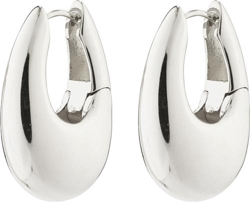 Se Pilgrim Autumn Chunky Retro Hoop Earrings Silverplated one size - Creoler hos Magasin ved Magasin