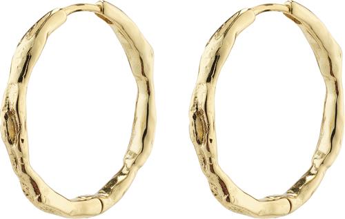 Pilgrim Eddy Recycled Organic Shaped Large Hoops Goldplated One size - Creoler hos Magasin