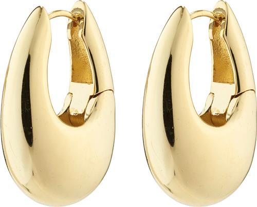 Se Pilgrim Autumn Chunky Retro Hoop Earrings Goldplated one size - Creoler hos Magasin ved Magasin