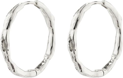 Se Pilgrim Eddy Recycled Organic Shaped Large Hoops Silverplated One size - Creoler hos Magasin ved Magasin