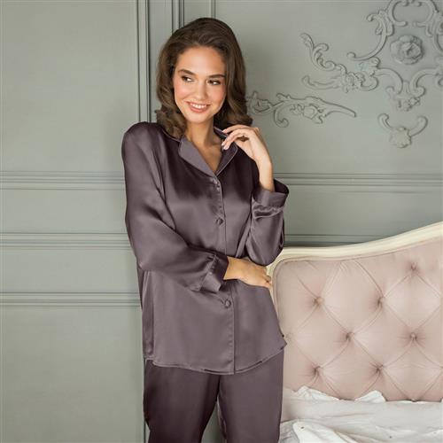 Lady Avenue Pure Silk Basic Pyjamas Pyjamassæt Str S - Silke hos Magasin