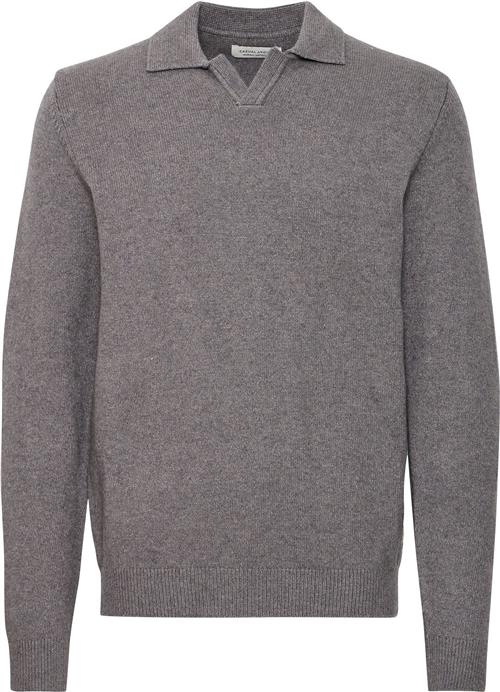 Casual Friday Cfkarl Polo Knit Mand Pewter Mix Cardigans Regular Fit Str XL - hos Magasin