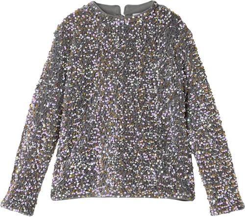 Name It Nkfrunica LS TOP RT Str 122/128 - Granite Grey/gold And White Bluser hos Magasin