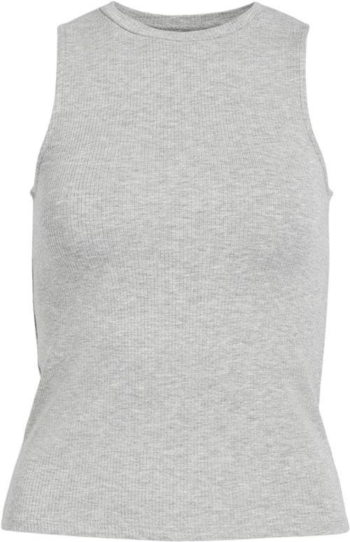 Object Objjamie S/L Tank TOP Noos Kvinde Light Grey Melange Toppe Regular Fit Str L - hos Magasin