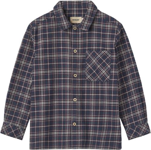 Se Wheat Natkjole Iben Str 3 år / 98 cm - Navy Check Bluser Bomuld hos Magasin ved Magasin