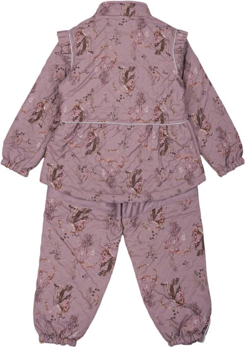 Mikk-Line Thermal+ Frill Set AOP Str 98 - Twilight Mauve Termojakker Polyester hos Magasin