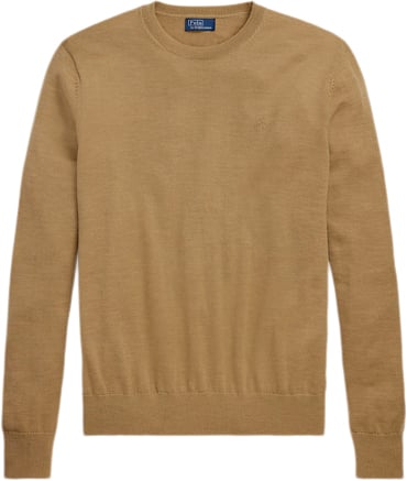 Polo Ralph Lauren 2/30 100 Merino Wllsl-plo Kvinde Collection Camel Melange Kortærmede T-shirts Str S Merino - hos Magasin