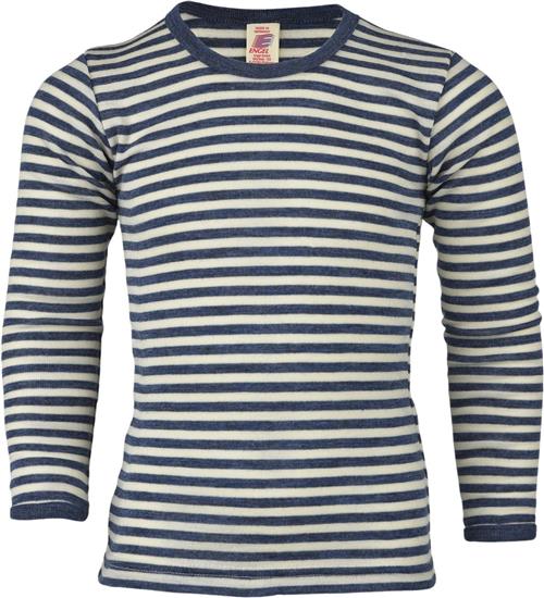 Engel Natur Children's Singlet, Long Sleeved, IVN Best Blue Mélange/n Str 152 - Blã¥ Meleret/natur Langærmede T-shirts Uld hos Magasin