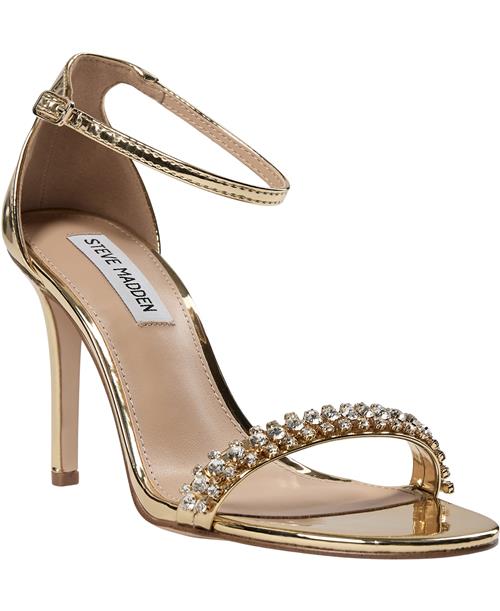 Se Steve Madden Brazenr Sandal Kvinde Gold Højhælede Sandaler Str 40 - hos Magasin ved Magasin