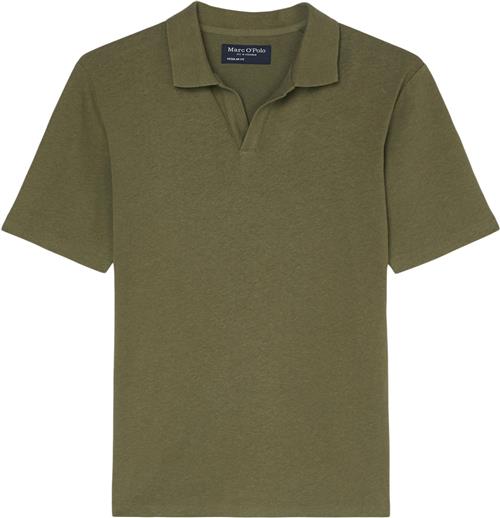 Se Marc O’Polo Polo, Short Sleeve, Cotton Linen mi Mand Olive Kortærmede Poloer Str XL - hos Magasin ved Magasin