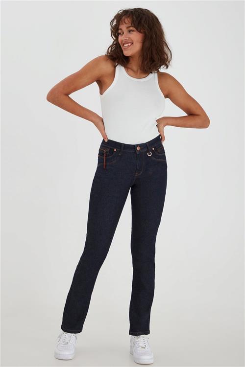 PULZ Jeans Pzkarolina HW Jeans Straight Leg Kvinde Un-washed Denim Straight Jeans Str 26/32 - Denim hos Magasin