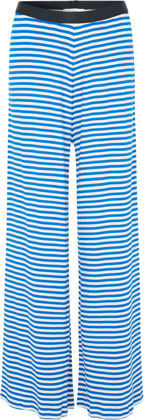 Mads Nørgaard - Copenhagen 2x2 Cotton Stripe Veran Pants Kvinde 2x2 Stripe Surf The Web/vanill Bukser Med Lige Ben Str XL - Bomuld hos Magasin