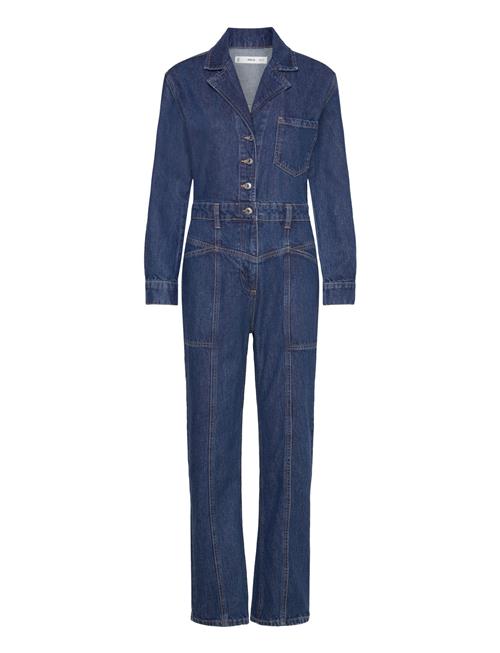 Mango Denim Jumpsuit With Flaps Mango Blue