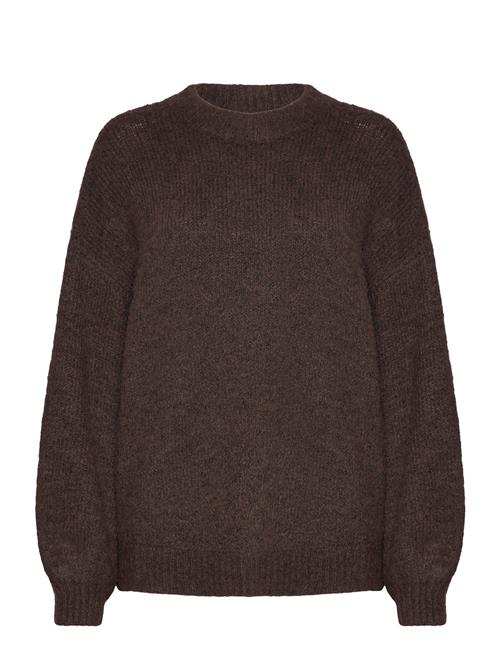 Se A-View Patrisia Solid Knit Pullover A-View Brown ved Booztlet