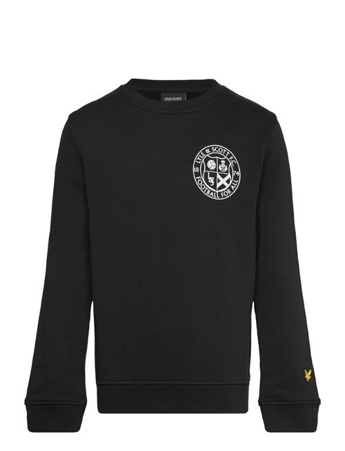 Lyle & Scott Football Logo Crew Neck Sweatshirt Lyle & Scott Black