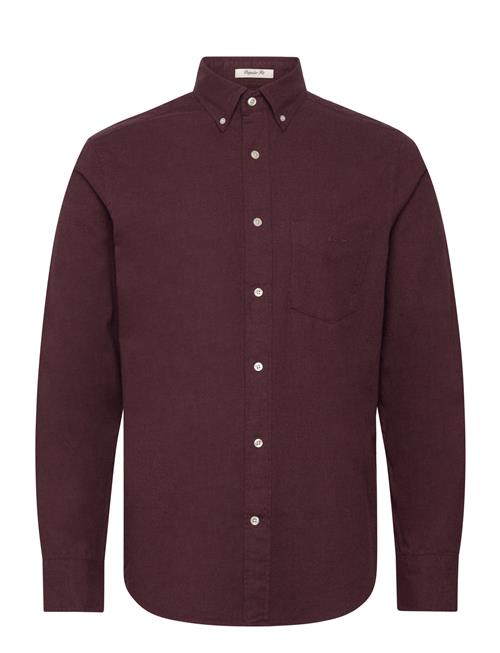 GANT Reg Flannel Melange Shirt GANT Burgundy