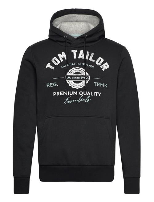 Se Tom Tailor Hoodie With Print Tom Tailor Black ved Booztlet