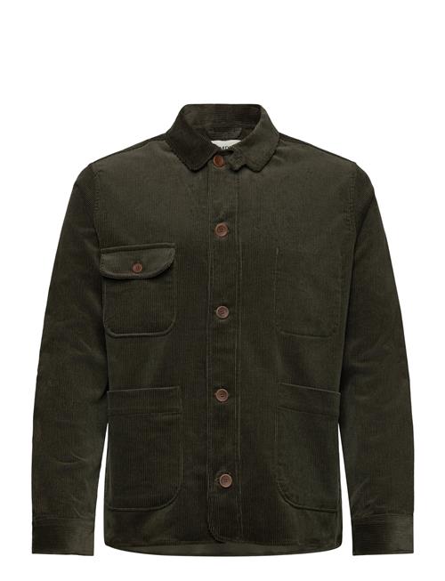 Khaki Cord Chore Jacket Pompeii Green