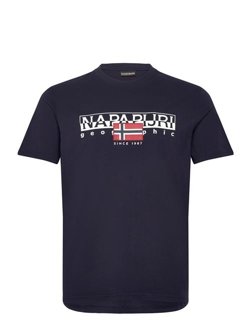 Se Napapijri Aylmer Short Sleeve T-Shirt Napapijri Navy ved Booztlet