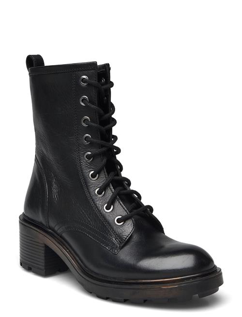 Biabrooklin Lace Up Boot Tumbled Leather Bianco Black