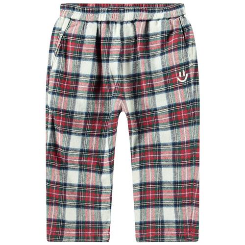 Molo GOTS Sois Ternede Bukser Pine Check 98 cm  Hvid  98 cm  Unisex