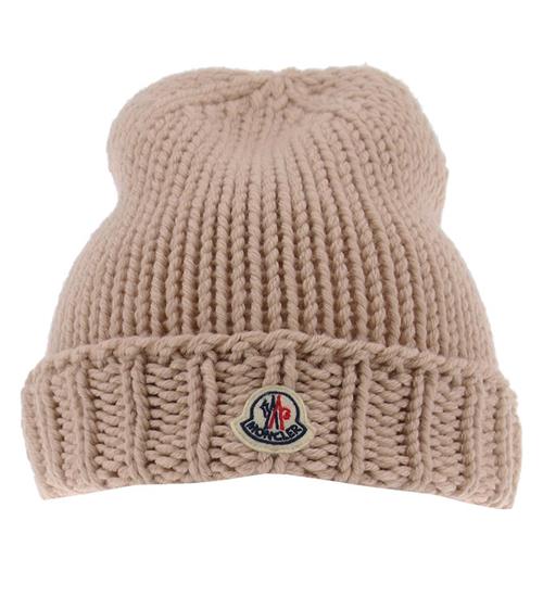 Se Moncler Hue - Uld - Beige ved KidsWorld