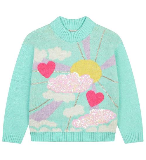 Se Billieblush Bluse - Strik - MintgrÃ¸n m. Motiv ved KidsWorld