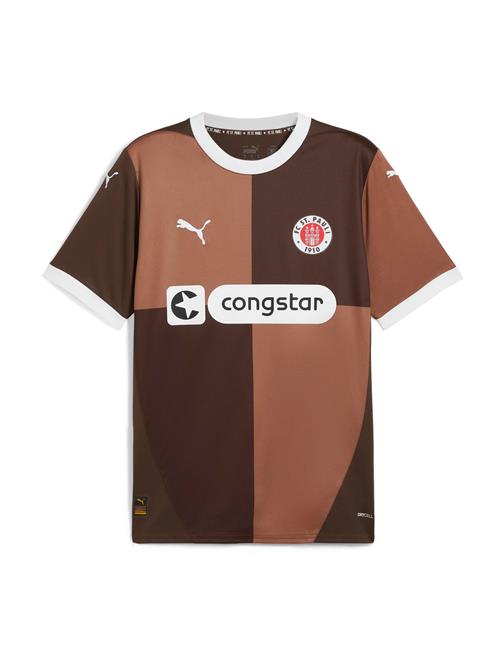 PUMA Fodboldtrøje 'FC St. Pauli 24/25'  kastaniebrun / choko / sort / hvid