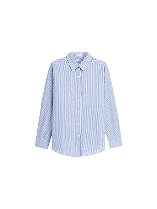 Bershka Bluse  blå-meleret / hvid