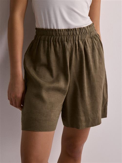 Only - Grøn - Onltokyo Hw Linen Blend Shorts Pnt