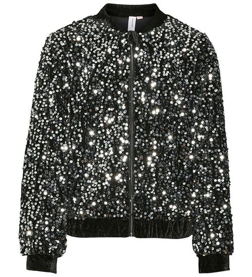 Se Vero Moda Girl Cardigan - VmBella - Black/Silver Sequin ved KidsWorld