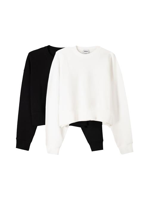 Se Bershka Sweatshirt  sort / hvid ved About You