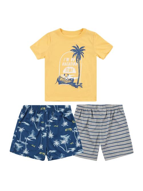 Carter's Sæt 'Blue Palm Tree'  navy / gul / grå-meleret / hvid