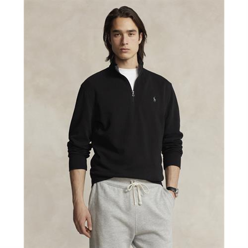 Se Polo Ralph Lauren Luxury Jersey Quarterzip Pullover Mand Polo Black/c9684 Sweatshirts Str S - hos Magasin ved Magasin