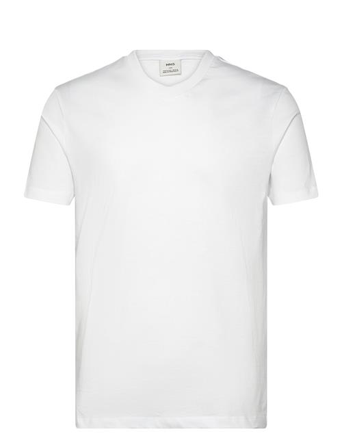 Mango Slim-Fit Cotton V-Neck T-Shirt Mango White