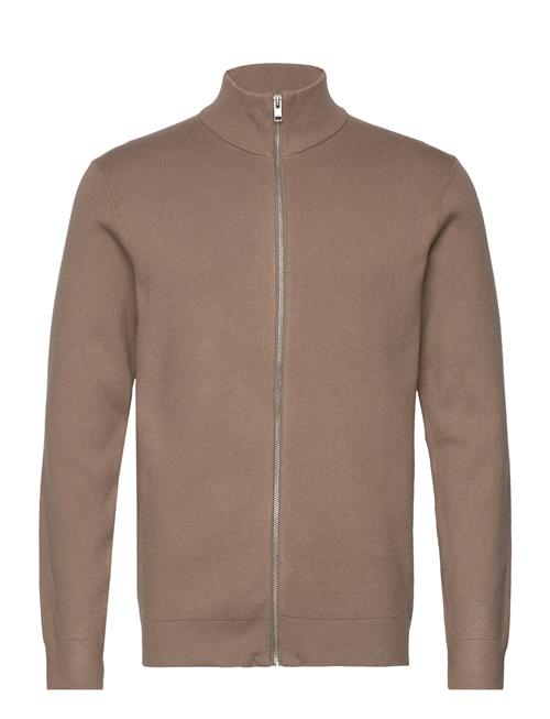 Lindbergh Ecovero Zip Cardigan Lindbergh Brown