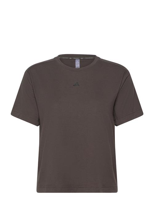 adidas Performance Power Back Cutout 3 Stripes Tee Adidas Performance Brown