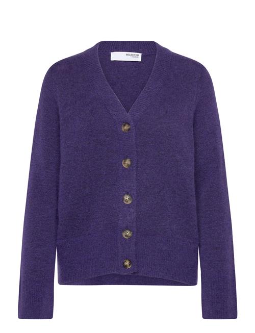 Se Selected Femme Slfmaline New Ls Knit Short Cardi Noos Selected Femme Purple ved Booztlet