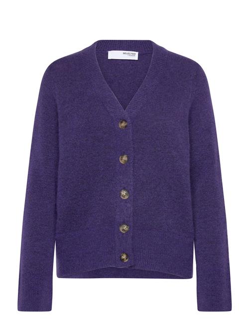 Slfmaline New Ls Knit Short Cardi Noos Selected Purple