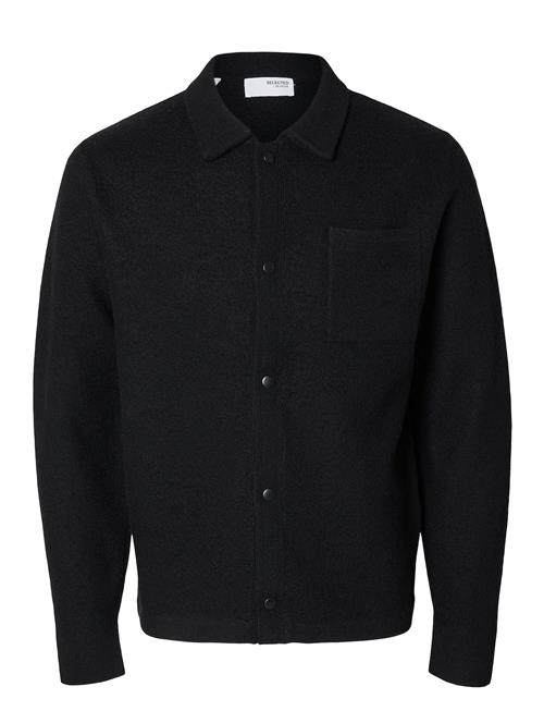 Selected Homme Slhreason Ls Knit Boiled Wool Cardigan Selected Homme Black