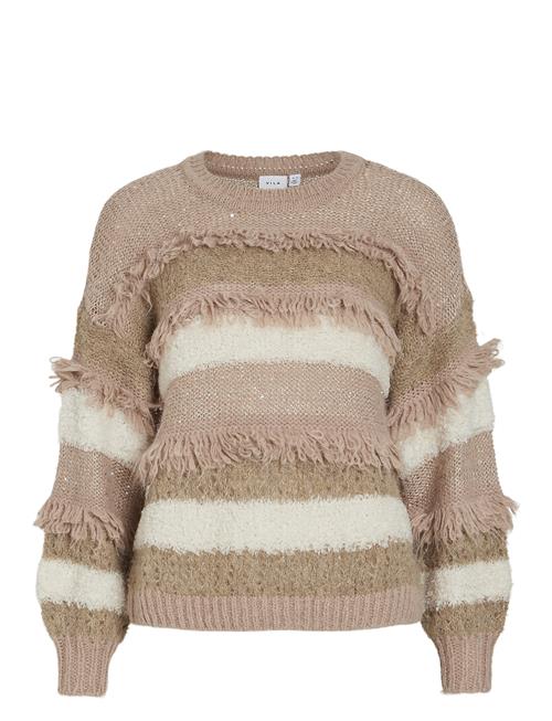 Vila Vituri O-Neck L/S Sequin Knit Top Vila Beige