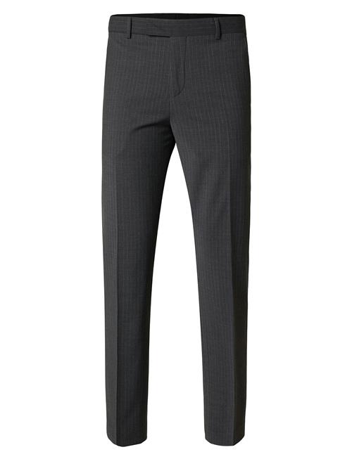 Se Selected Homme Slhreg-Theo Pinstriped Trs Flex Selected Homme Grey ved Booztlet