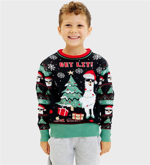 Se Jule-Sweaters Bluse - Get Lit - Sort ved KidsWorld