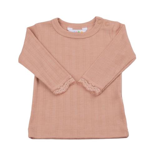 Se Joha Langærmet T-shirt Rose | Lyserød | 80 cm ved Babyshop