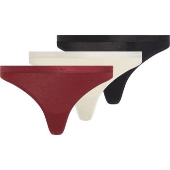 Calvin Klein Trusser 3P Holiday Modern Logo Thong Flerfarvet bomuld X-Large Dame